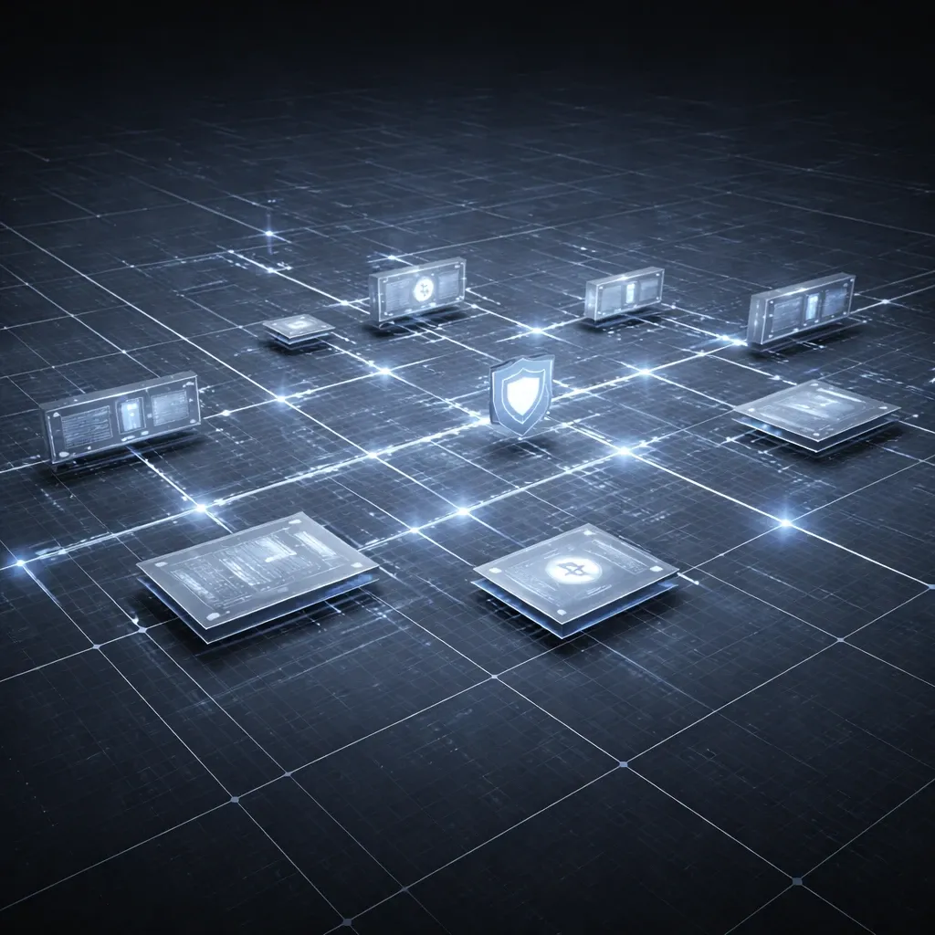 Illustration of connected, secure systems working together